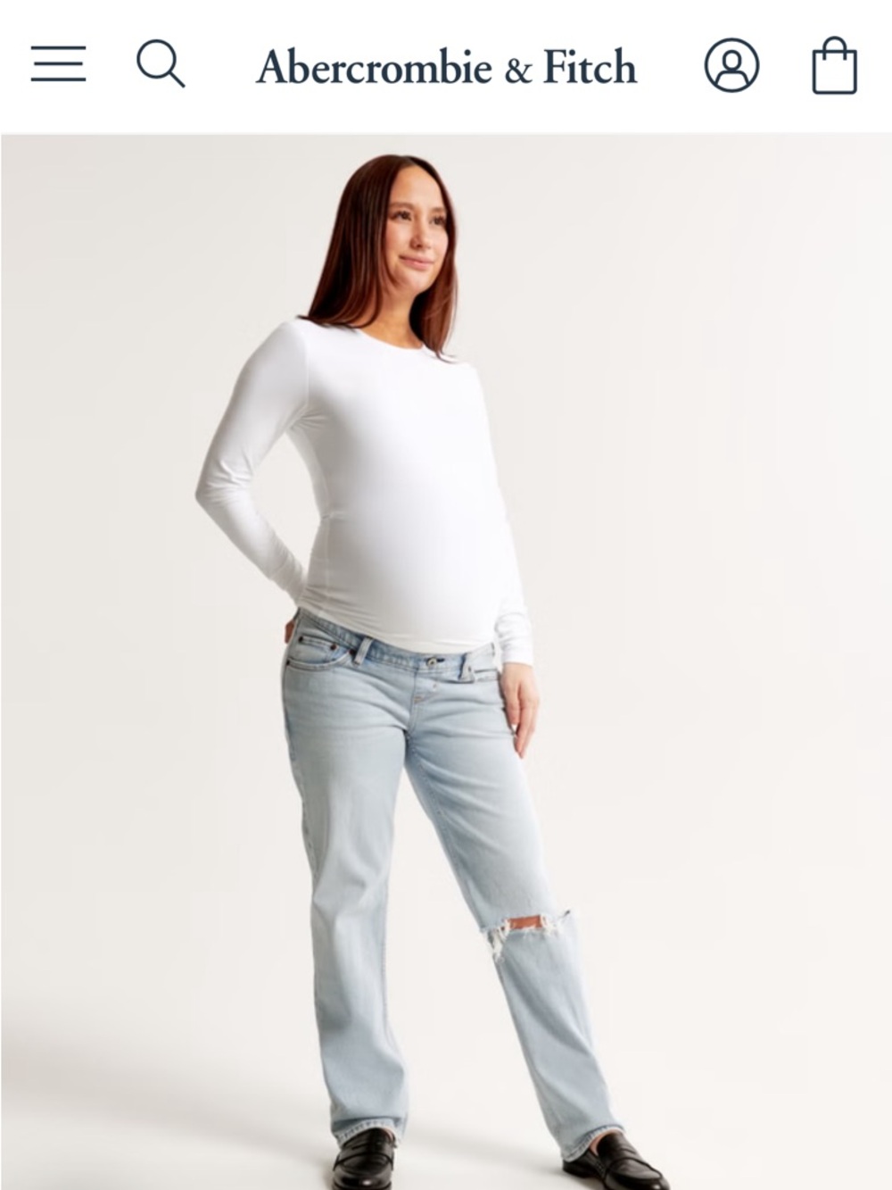 Abercrombie & Fitch Light Blue Boyfriend Jeans with Knee Rip